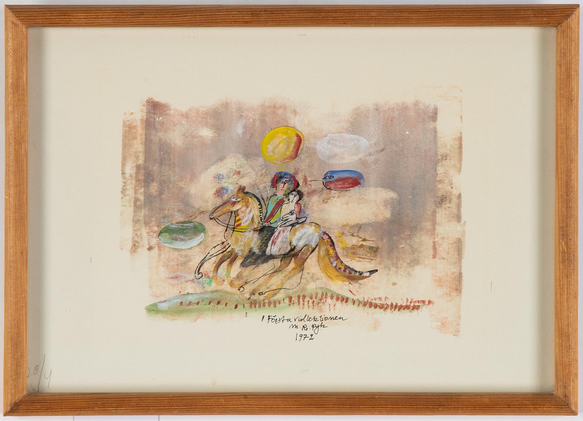 Madeleine Pyk, mixed media, signed and dated 1972.