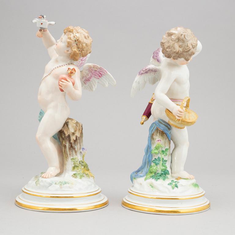 A pair of large Meissen figurines, circa 1890.