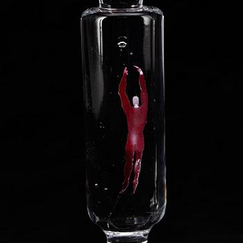 GLAS, ett par, "Millenium", Bertil Vallien, Kosta Boda, år 2000.