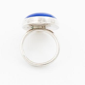Ring, sterling silver with blue stone, 1992.