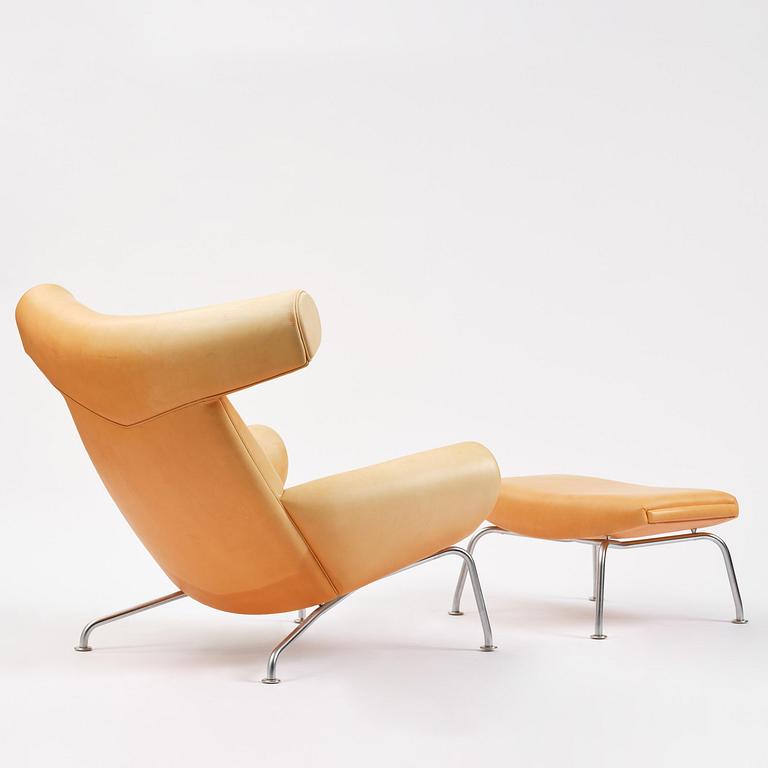 Hans J. Wegner, an “Ox Chair” with footstool, Erik Jørgensen, Denmark.