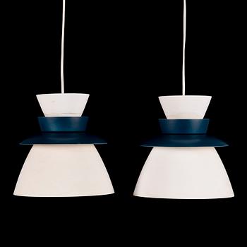 JØRN UTZON, two mid 20th century 'U336' pendant lights for Artek by Valaistustyö.