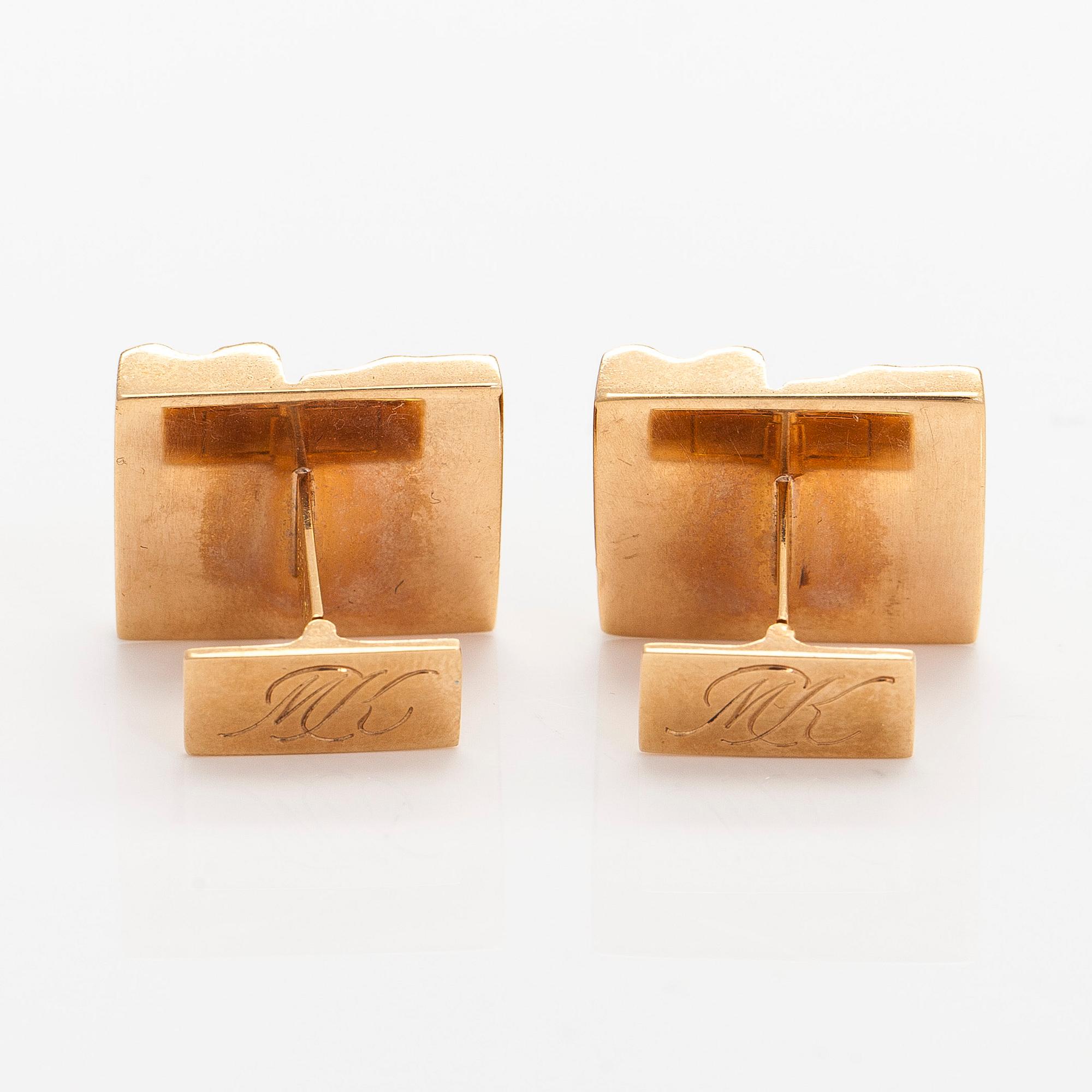 Björn Weckström, cufflinks, "Quadrate forms", 14K gold, Lapponia 1972.