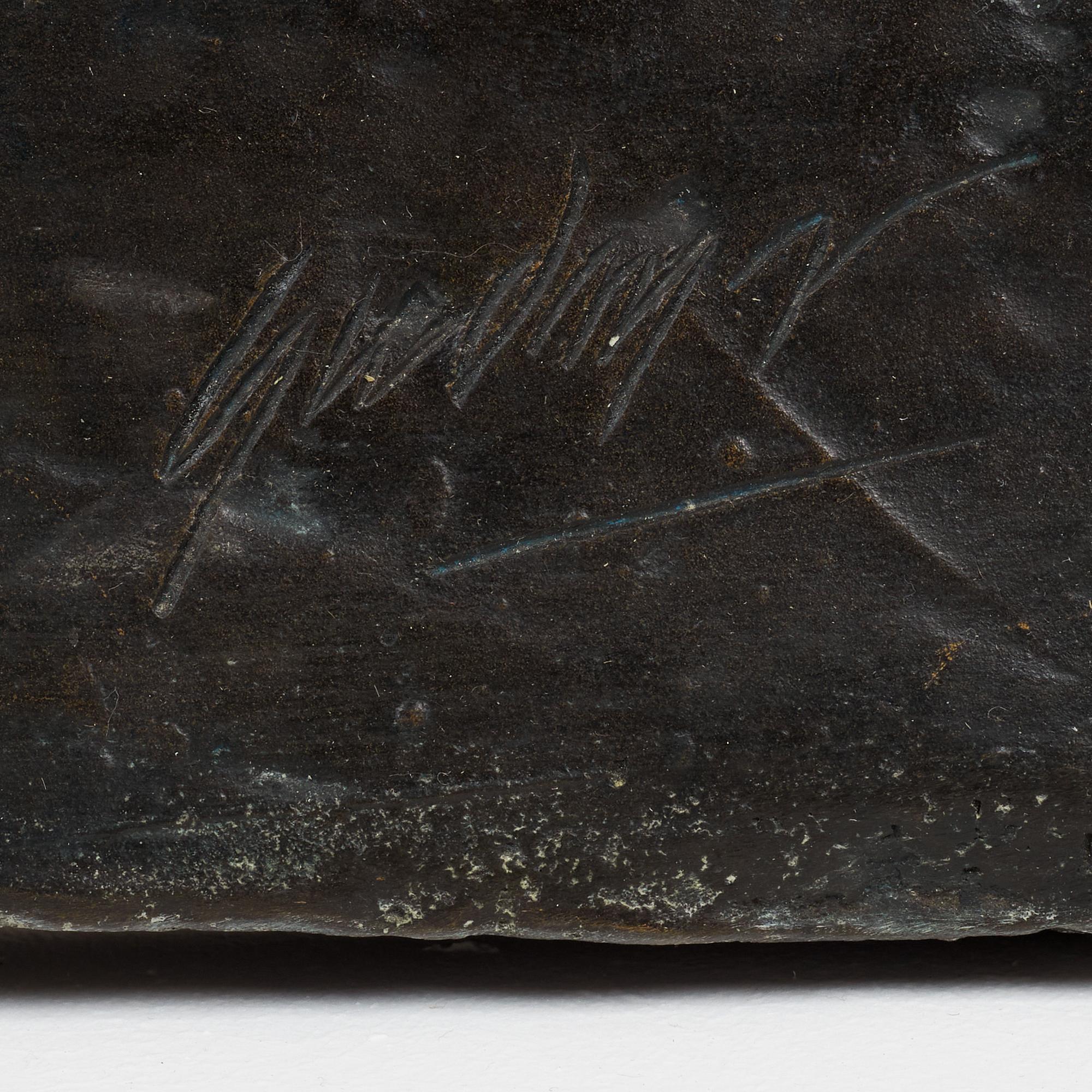 Gudmar Olovson, relief/sculpture. Signed. Numbered. Foundry mark. Bronze, height 80 cm, length 62 cm.