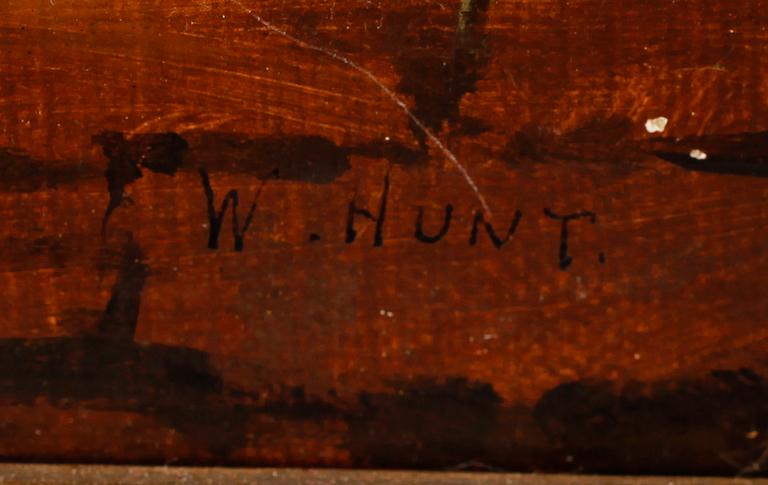 OKÄND KONSTNÄR, olja på duk, signerad "W. Hunt".