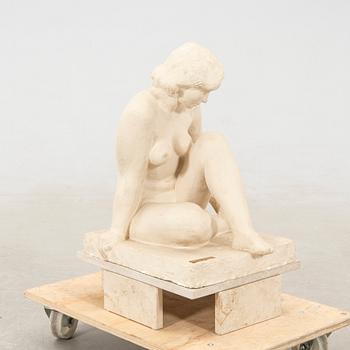 Gunnar Heide, Sculpture of a Sitting Nude Model.