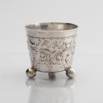 Berendt Möller, bägare, silver, Stockholm 1695. Barock.