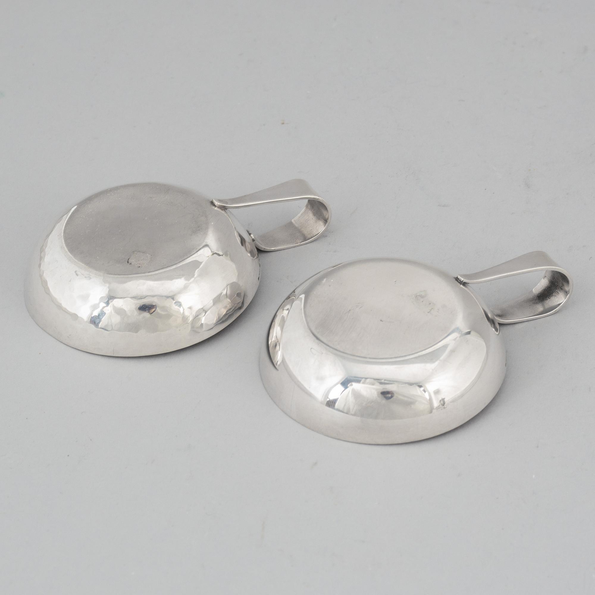 ATELIER BORGILA, two sterling silver taste du vins, Stockholm 1967.