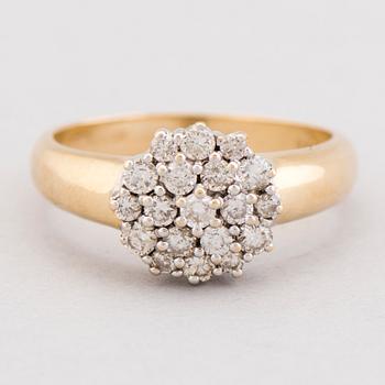 RING, briljantslipade diamanter, 14K guld.