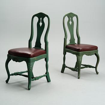 A PAIR OF CHAIRS, rococo 18th century.