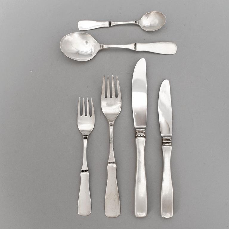 BESTICKSERVIS, 72 delar, silver, "Uppsala", Löfman, MGAB 1960-70-tal. Tot ca 2800 gram.