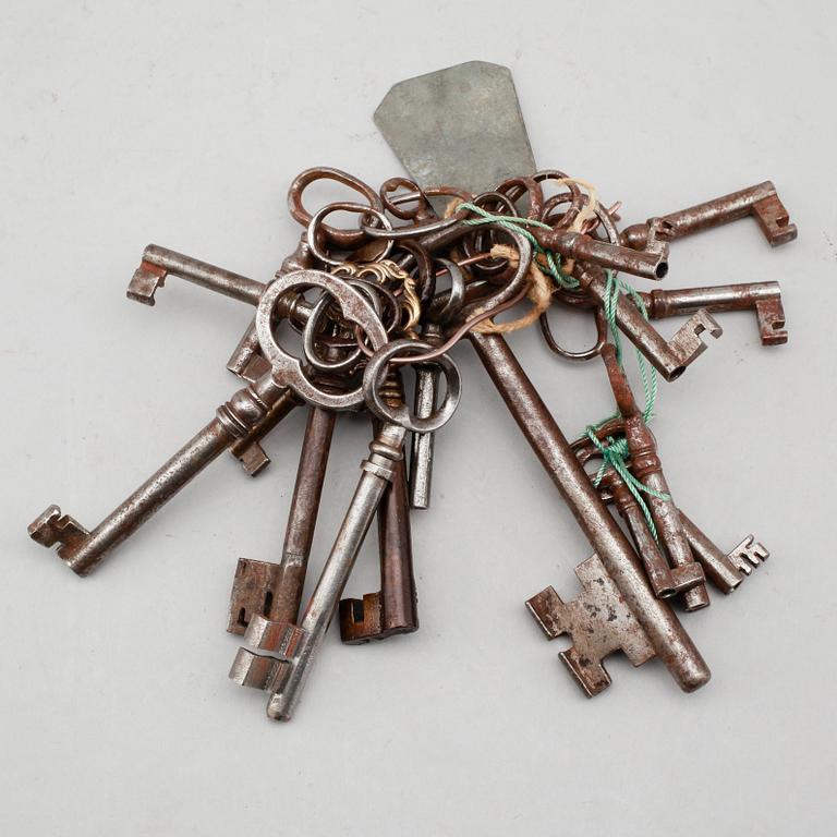 SAMLING NYCKLAR, 20 st, 1700-/1800-tal.