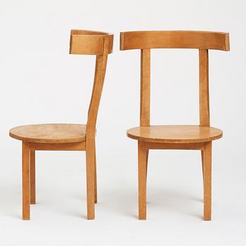 Carl Hörvik, tillskrivna, stolar 1 par, Hyresgästernas Möbelaffär (HSB), 1930-tal.