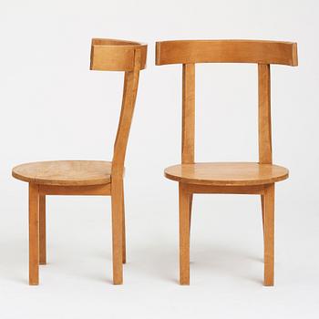 Carl Hörvik, attributed to, a pair of chairs, Hyresgästernas Möbelaffär,(HSB) 1930's.