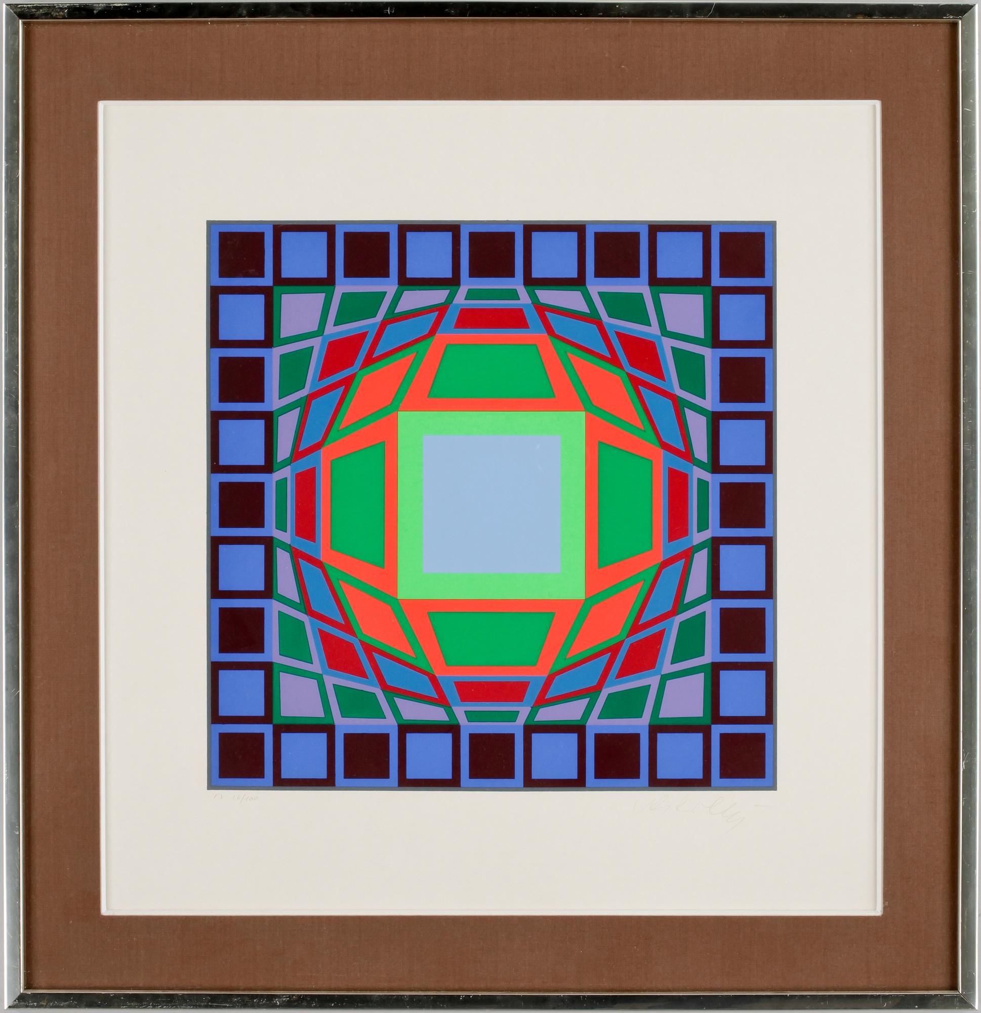 VICTOR VASARELY, serigrafi, numrerad FV 16/100, signerad.