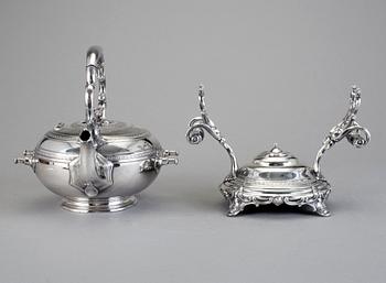 TEKÖK på RECHAUD, nysilver/pläter, Roger Broadhead & Co, England, 1900-tal.
