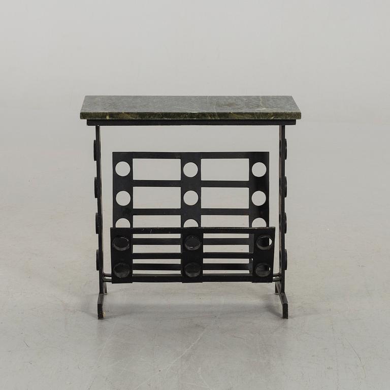 A SMALL SIDE TABLE WITH MAGAZINE RACK, second half of 20th century.