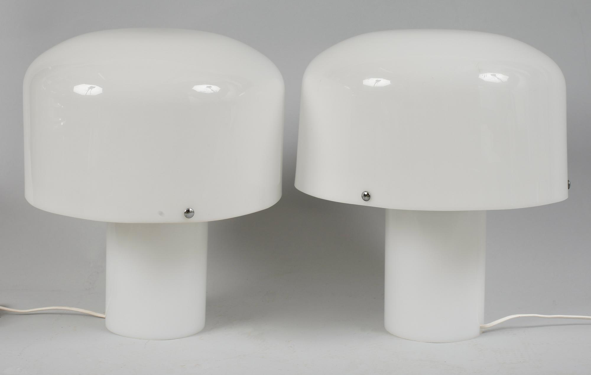 BORDSLAMPOR, 1 par, vit plast, 1960-tal.