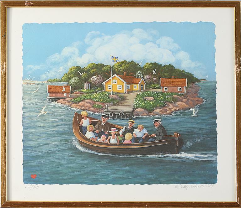 BERT HÅGE HÄVERÖ, liotgrafi, signerad, daterad -79 samt numrerad 205/310.