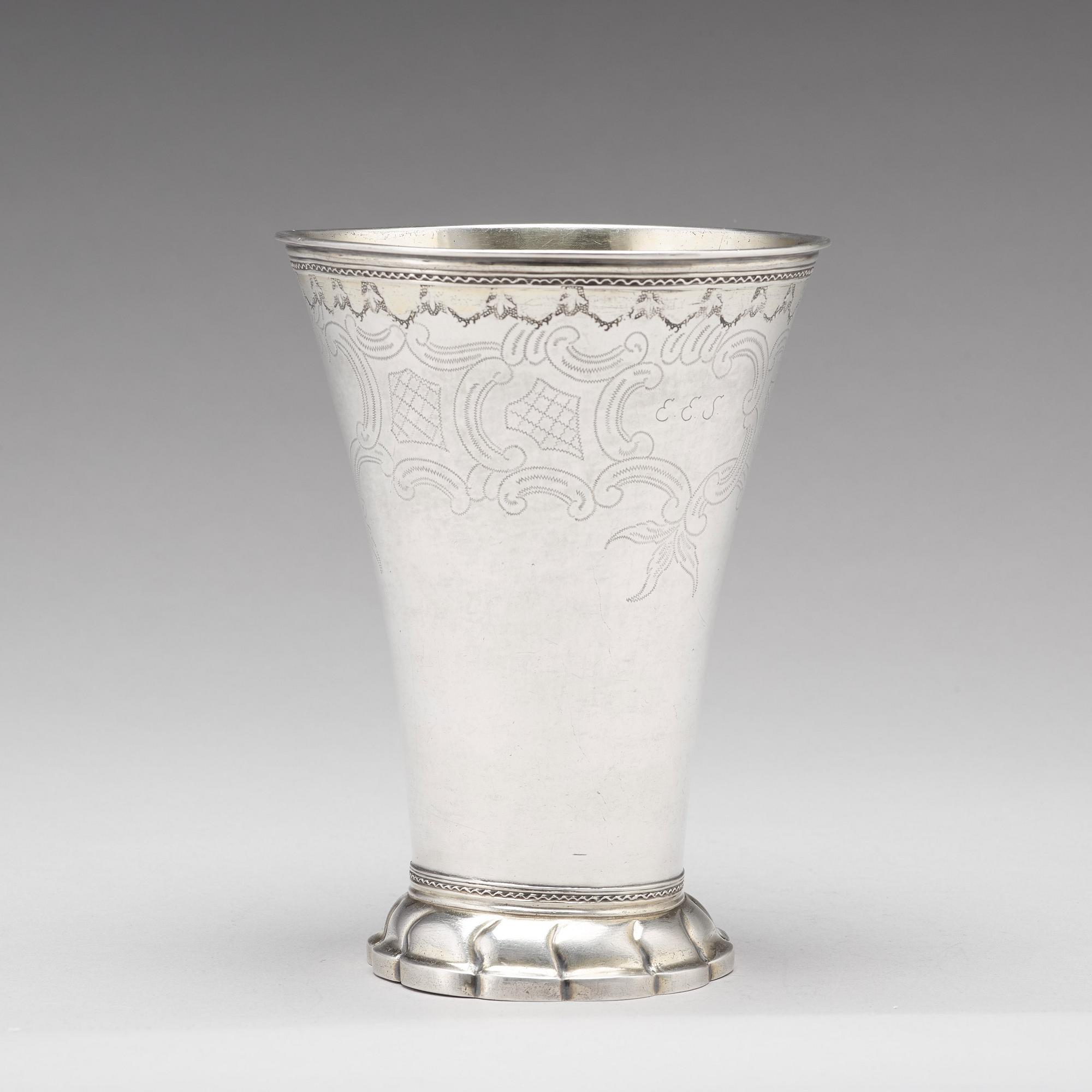 Daniel Lundström, bägare, silver, Stockholm 1784.