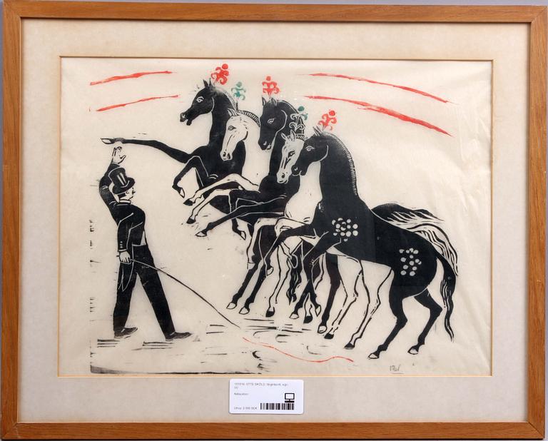 OTTE SKÖLD, färgträsnitt, sign.