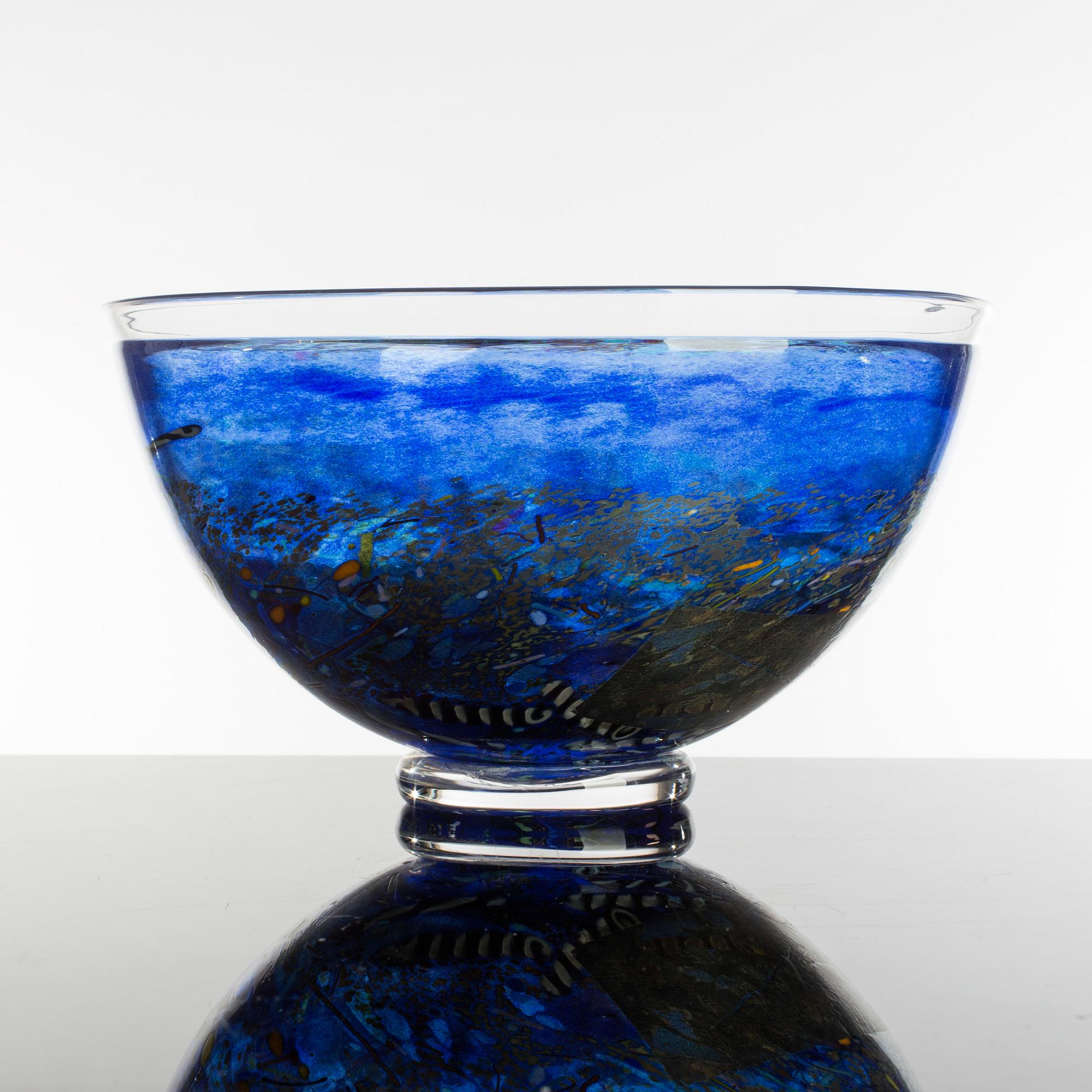 A signed Bertil Vallien "Satellite" bowl for Kosta Boda.