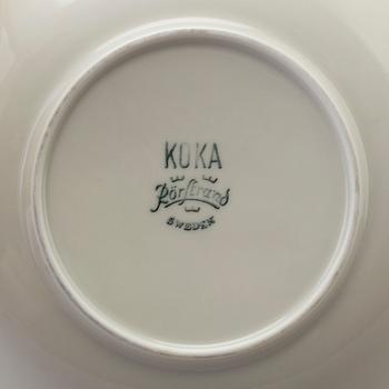 a 51 pcs porcelin dinner service, 'Koka blå', by Hertha Bengtsson, Rörstrand, in production 1956-1988.