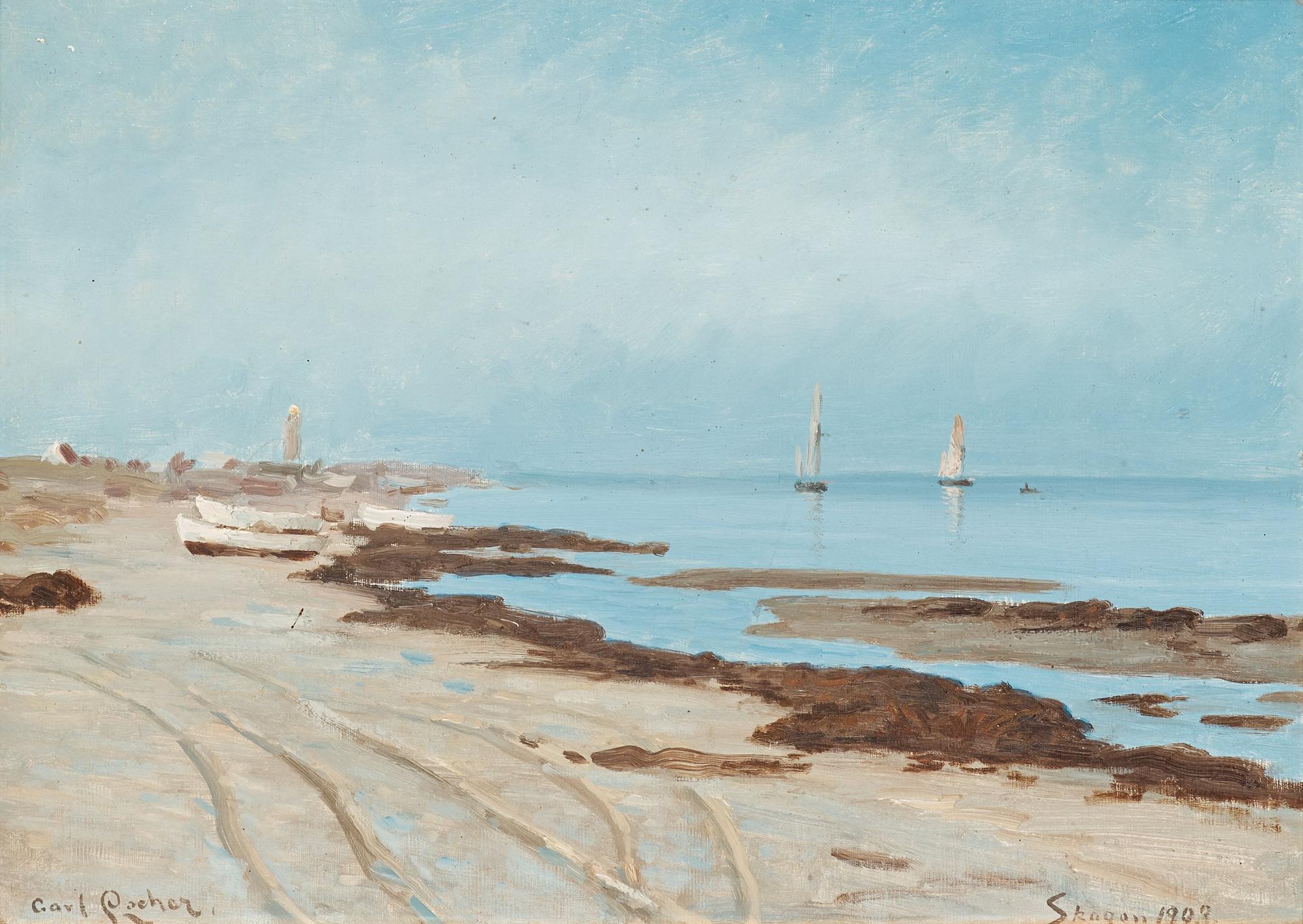 Carl Locher, Aftonstämning, Skagen.