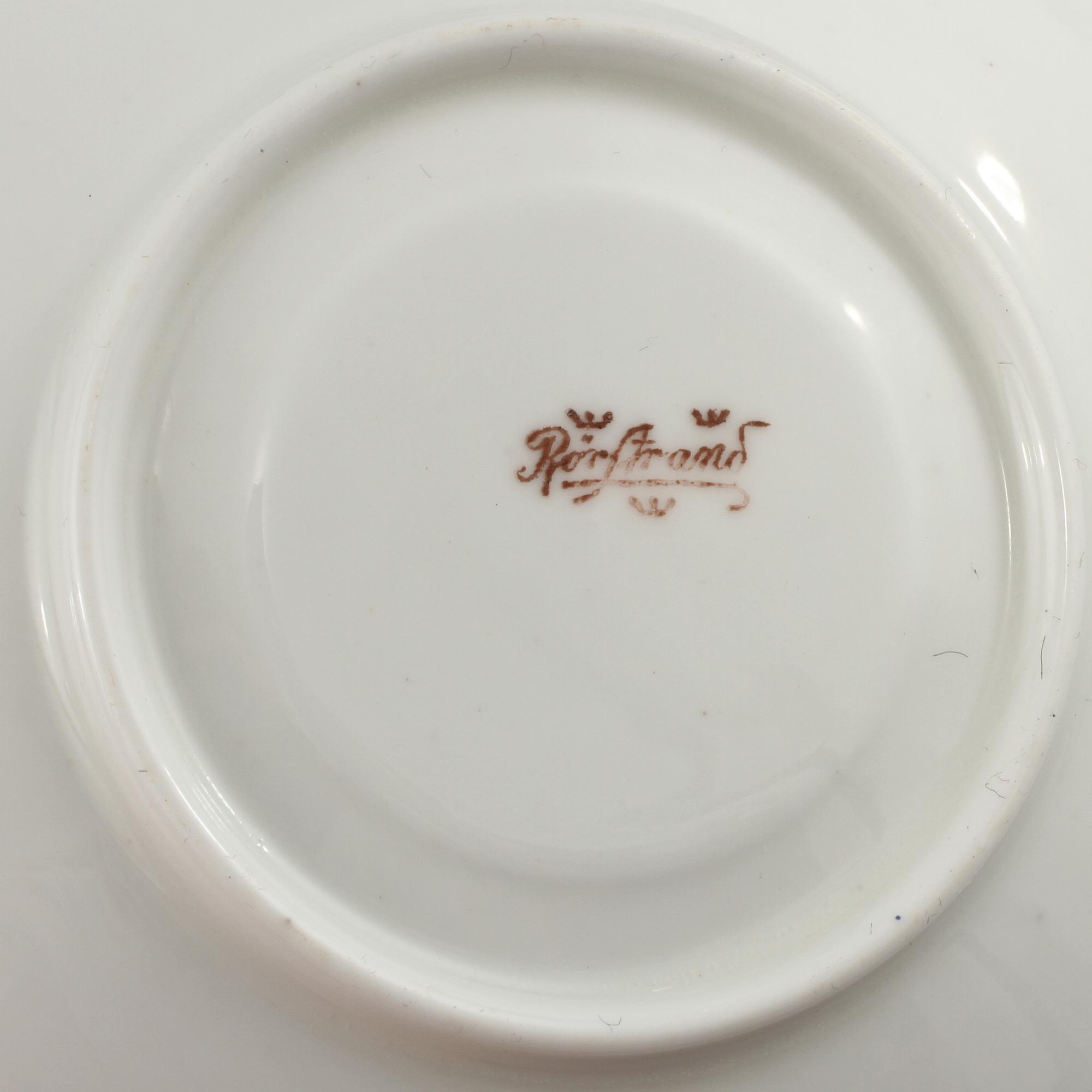 KAFFESERVIS, 12 delar, fältspatporslin, "Trollslända", Alf Wallander, Rörstrand, jugend, omkring 1910.