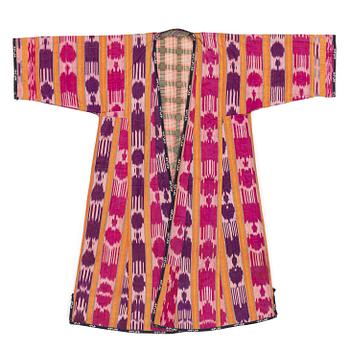 516. A woman’s Chapan, silk and cotton Ikat, Central Asia, 1880s.