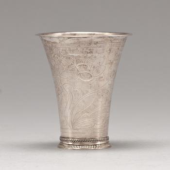 BÄGARE, silver. Johan Bergengren (1752-1788) Kristianstad, 1766. 95 gr.