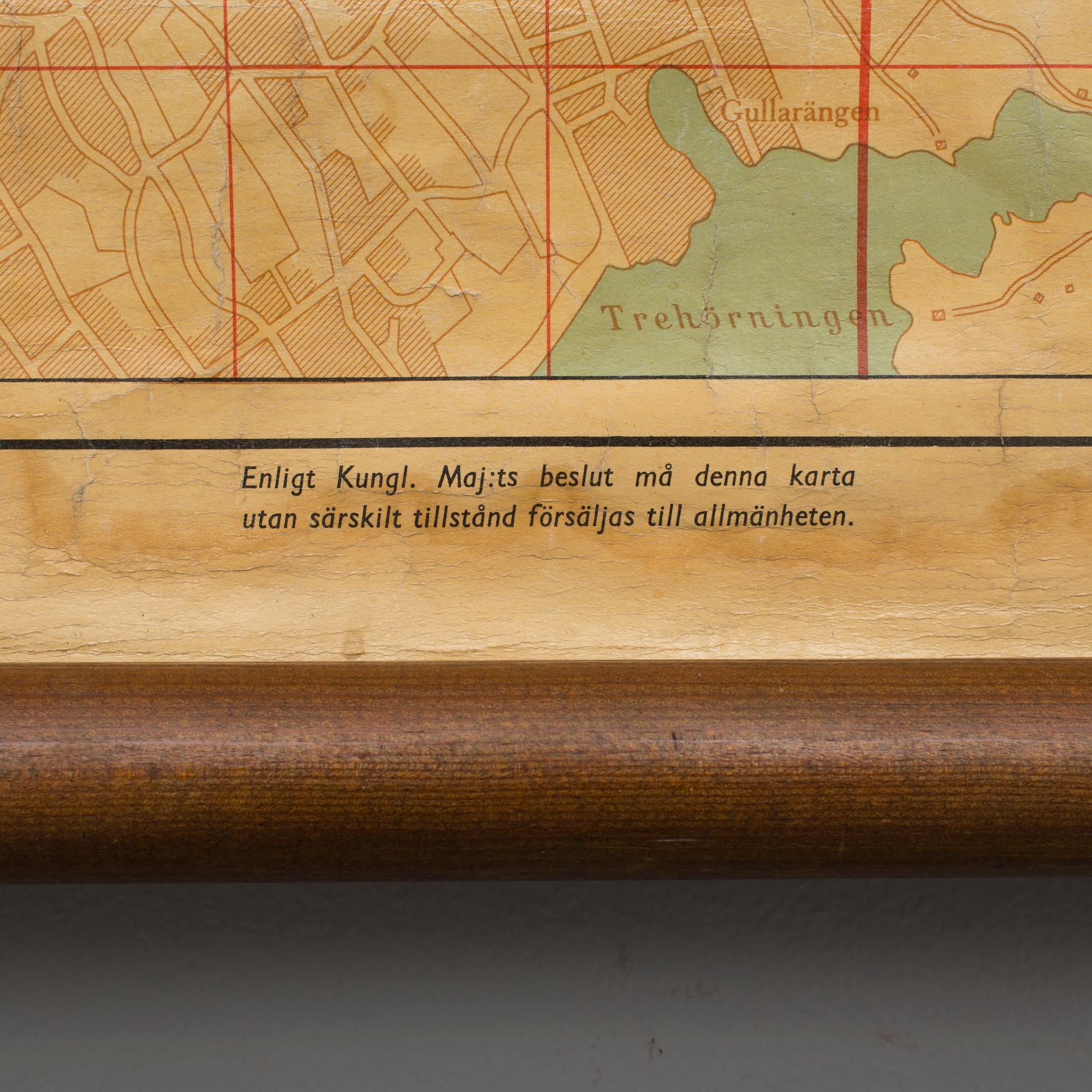 SKOLKARTA, "Stockholms stad med förstäder", A-B Kartografiska Institutet, 1942.