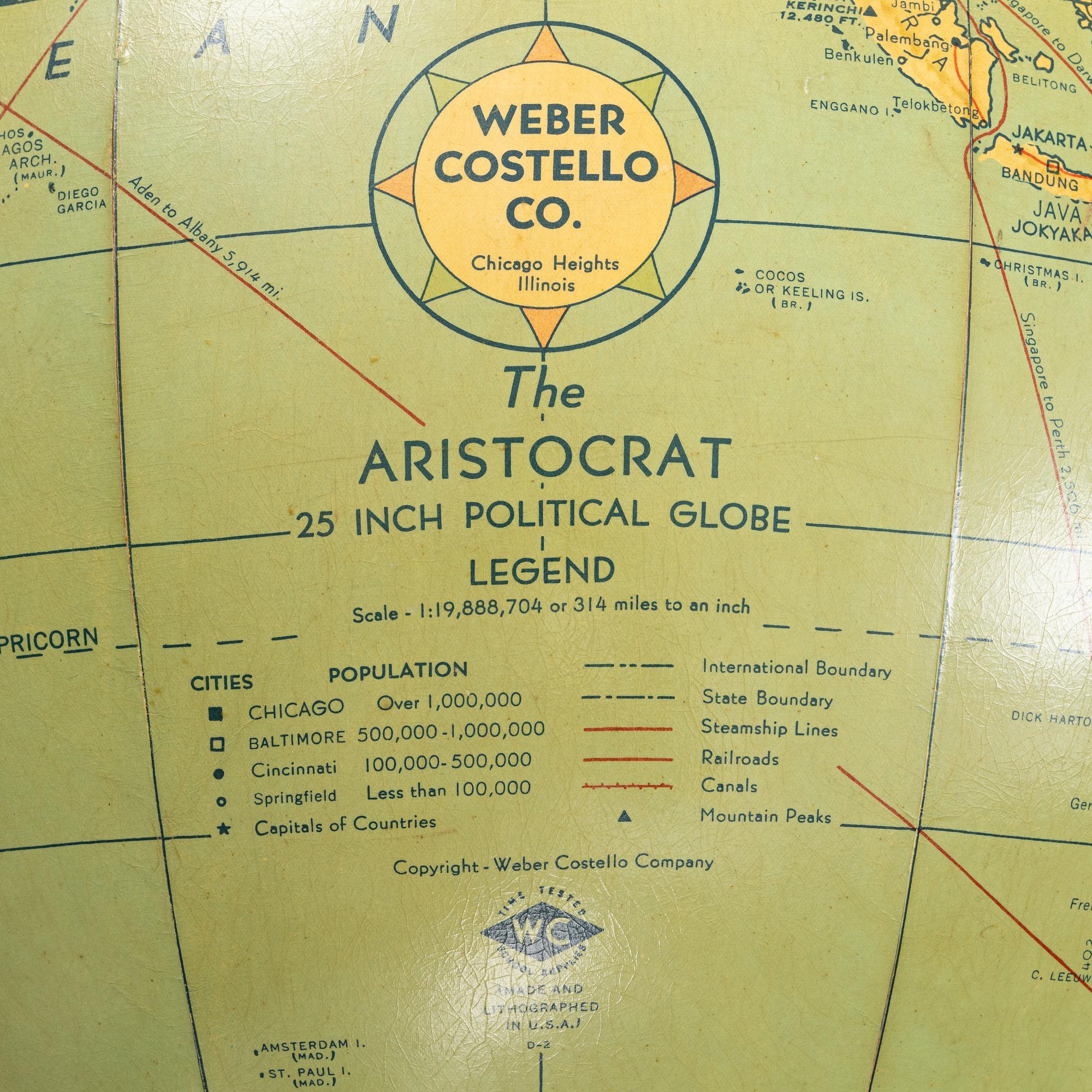 Jordglob, 1900-talets mitt.