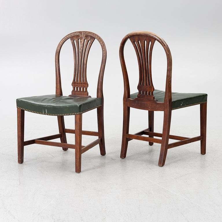 Six chairs, Gustavian style, mid-20th century.