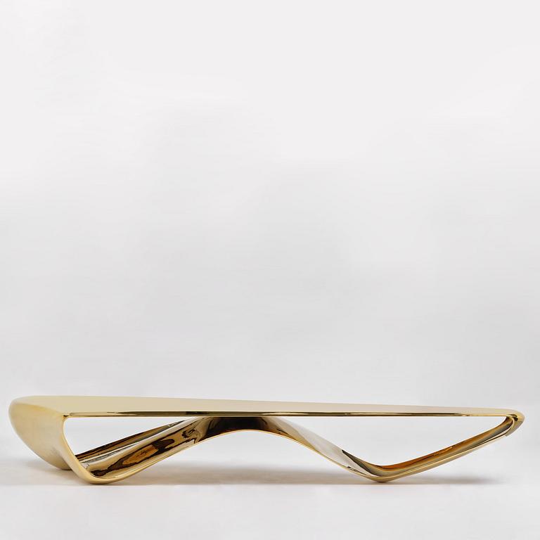 Johan Jonsson, soffbord/skulptur, "Luscious P1 Series" (Golden Table Edition), prototyp 1/2, 2010-2012.