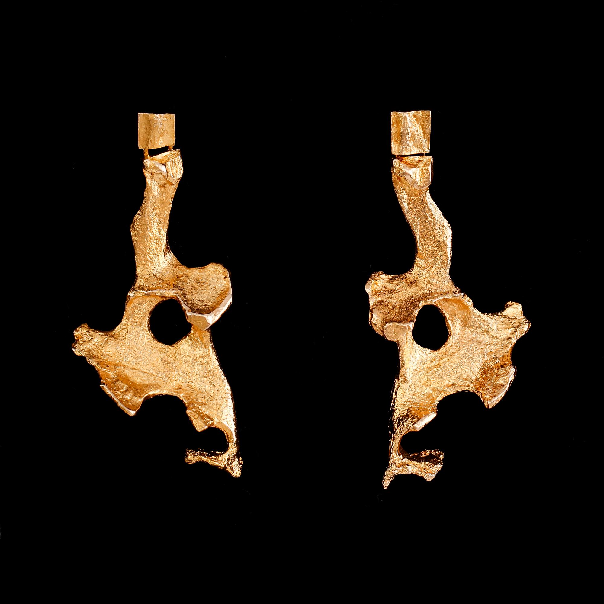 ÖRHÄNGEN, 1 par, 14 k guld, Björn Weckström, Lapponia, Finland 1971. Vikt 15 g.