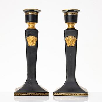 Ljusstakar, ett par, porslin, "Gorgona", Rosenthal för Versace.