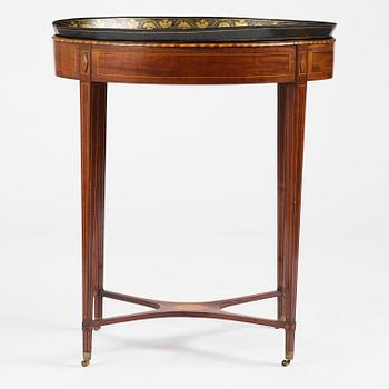 A late gustavian mahogny trey table, late 18th century.