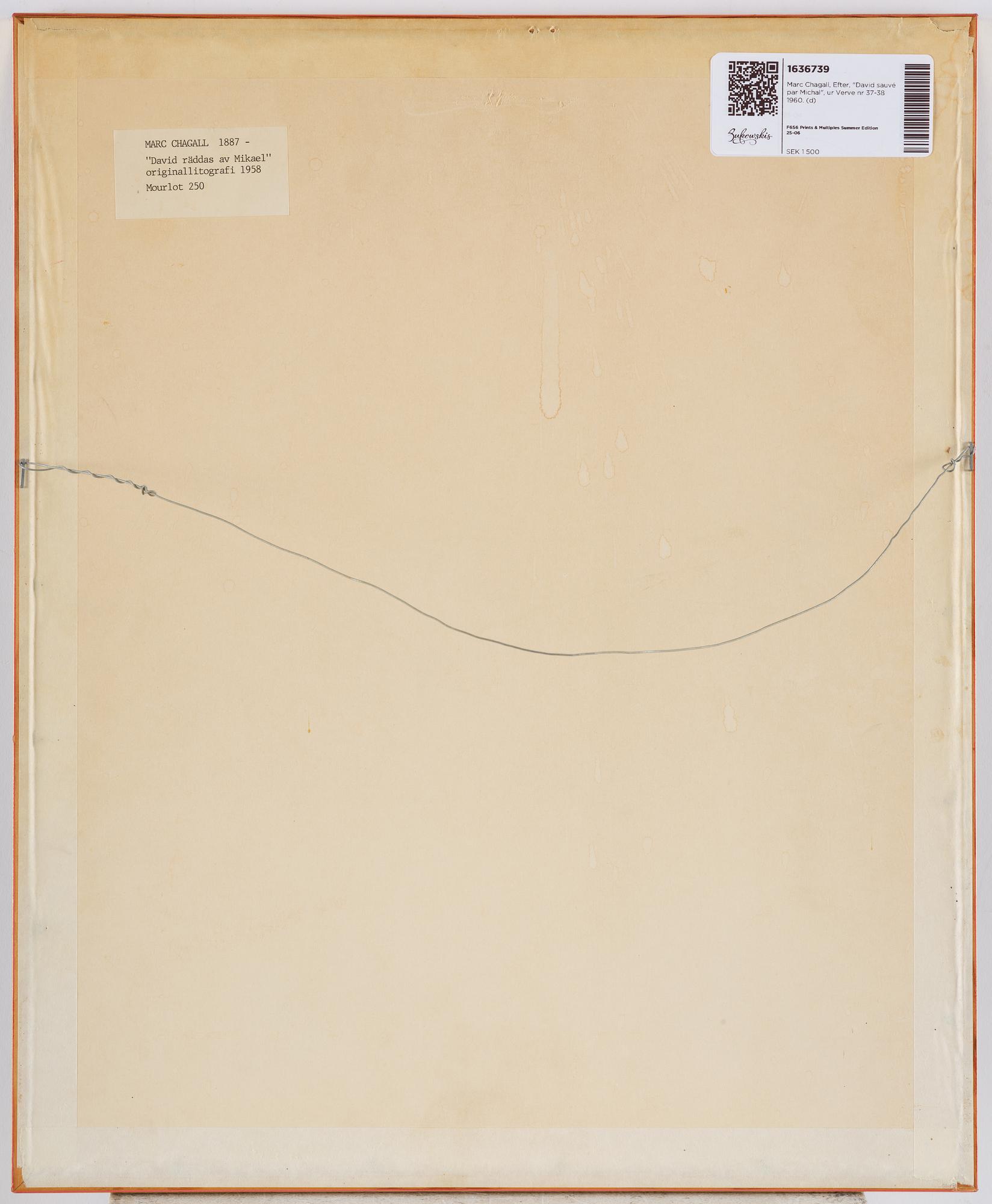 Marc Chagall, After, from Verve no 37-38 1960.