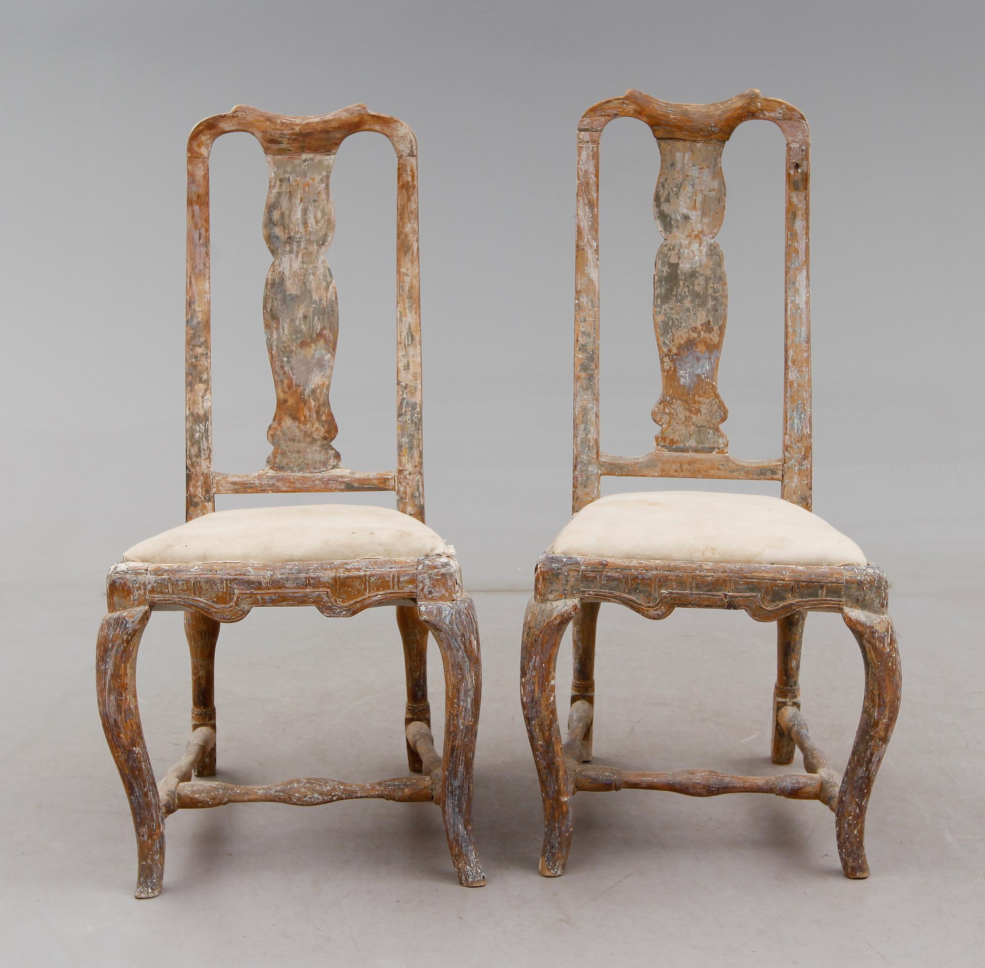 STOLAR, 1 par, senbarock 1700-tal.