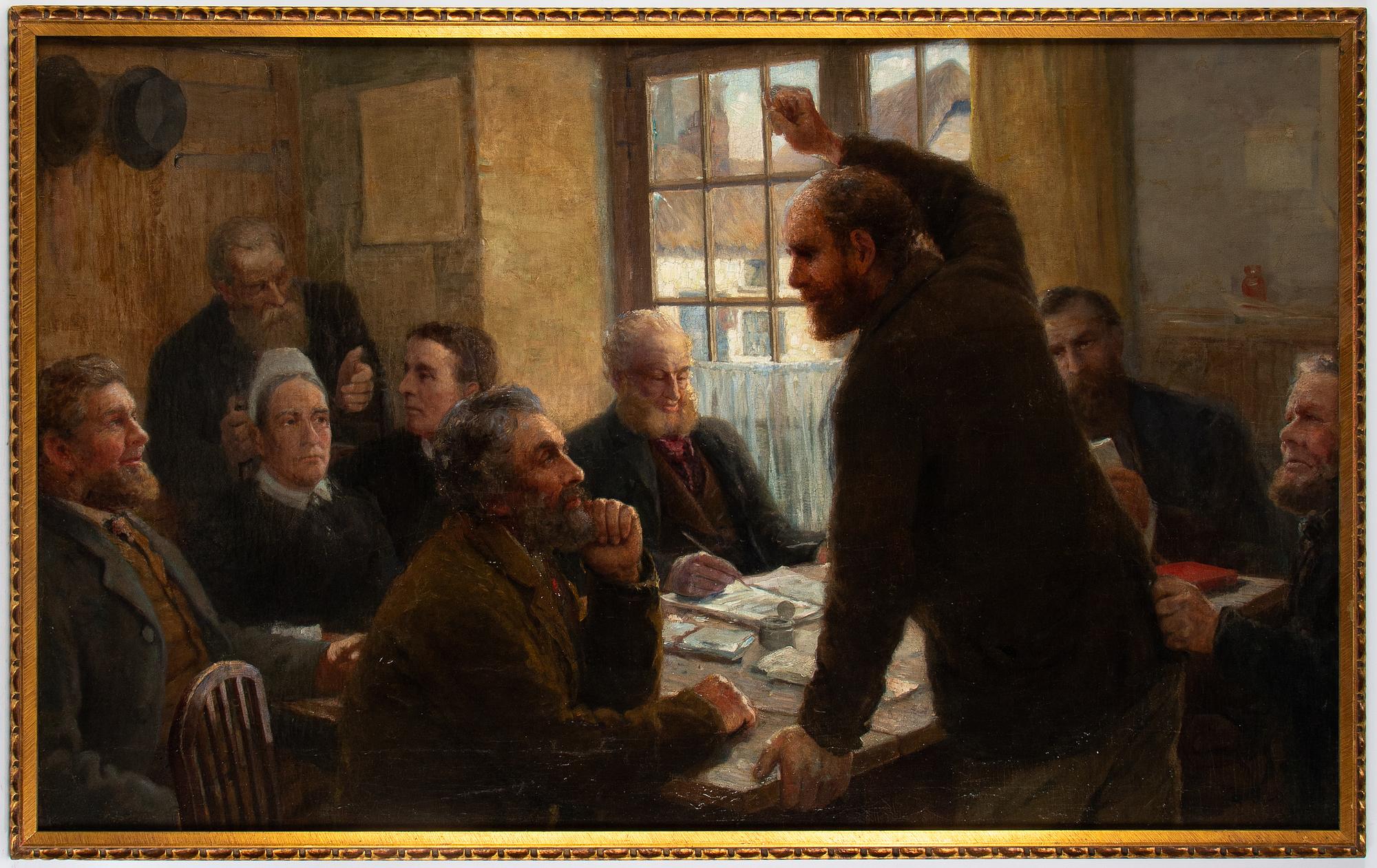 Unknown artist, 19/20th century, oil on relined canvas, unsigned.