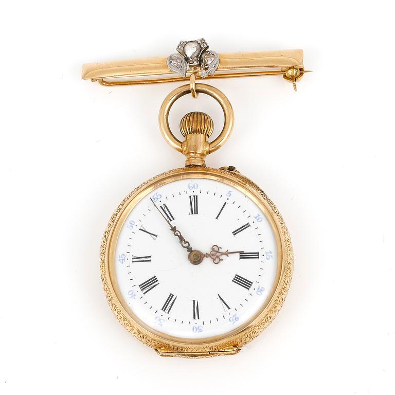 DAMFICKUR, 18 k guld, 1900-talets början.