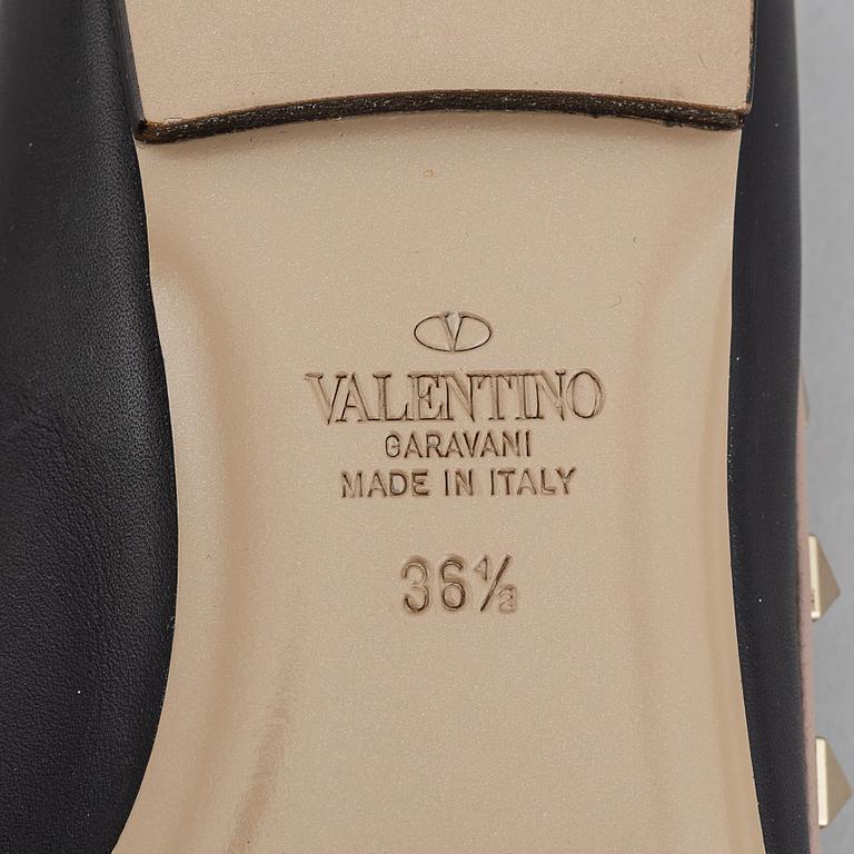Valentino, a pair of studded leather ballerina pumps, size 36½.