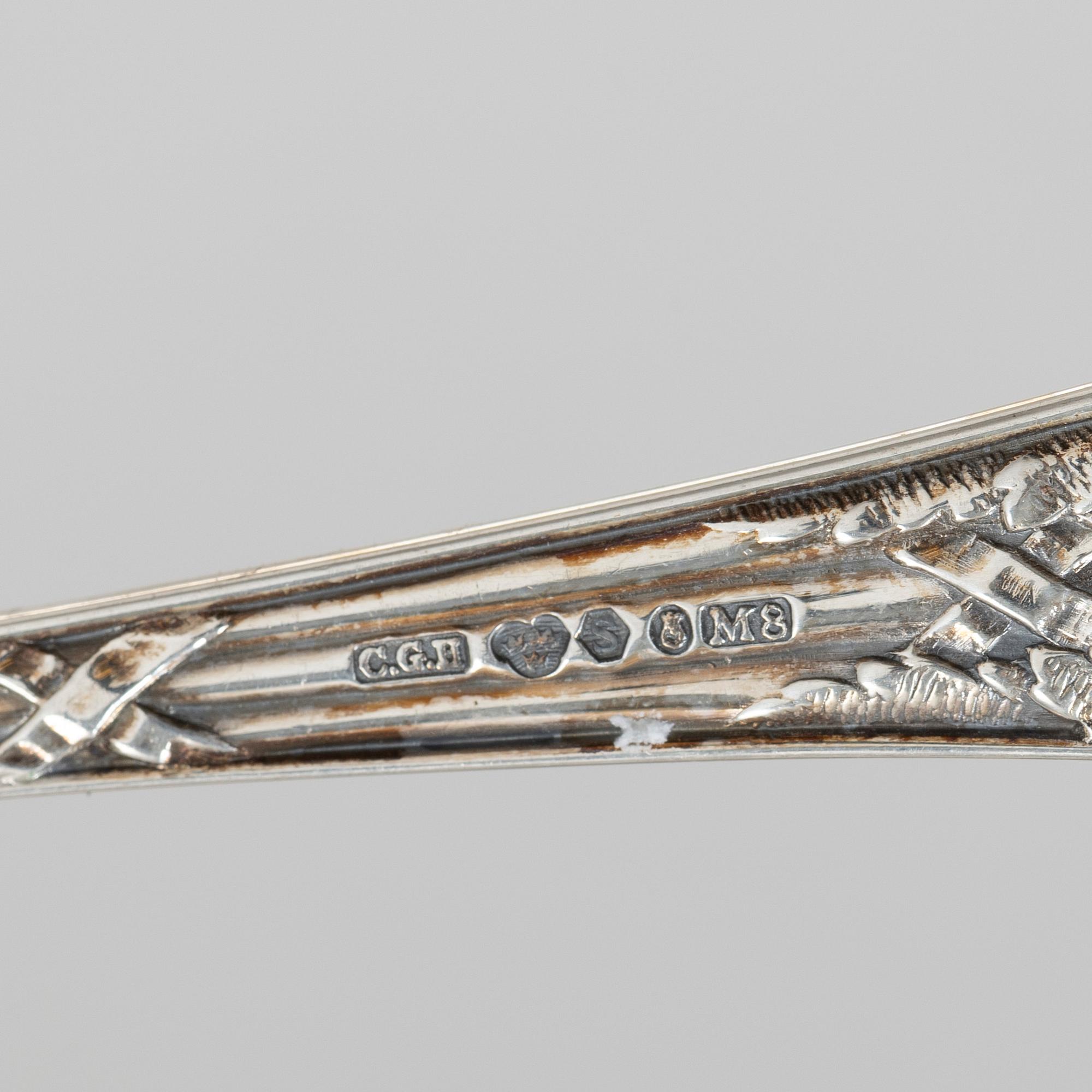 An 89-piece "Louis XVI" silver flat ware set, C.G.Hallberg, 1930-1938.