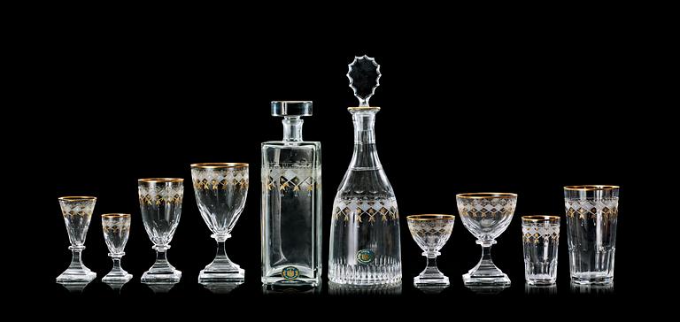 An extensive Kosta 'Junior' glass service, 20th Century. (94 pieces).