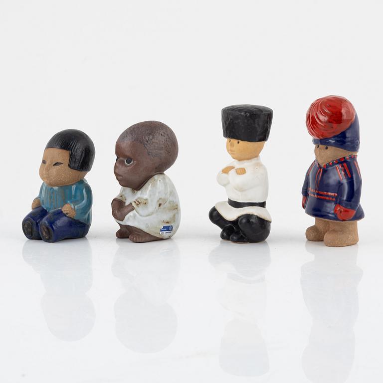 Lisa Larson, a set of eight figurines from the series 'All världens barn', Gustavsberg and Rörstrand.