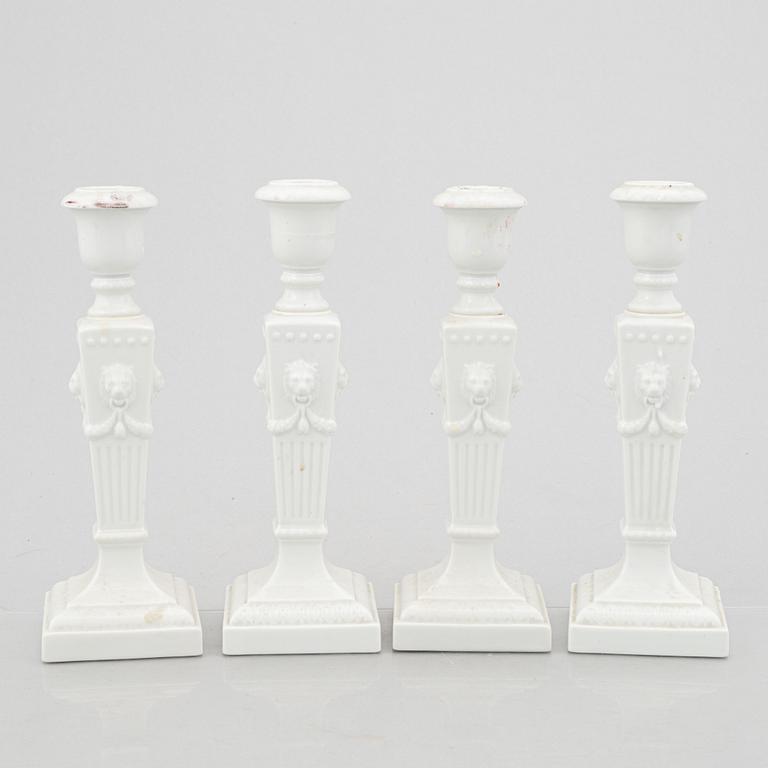 Four porcelain candlesticks, Royal Copenhagen, Denmark, 1967.