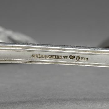 SKEDAR, 9 st, silver, Gustaf Möllenborg Feron, Stockholm 1854. Ca 733 gram.