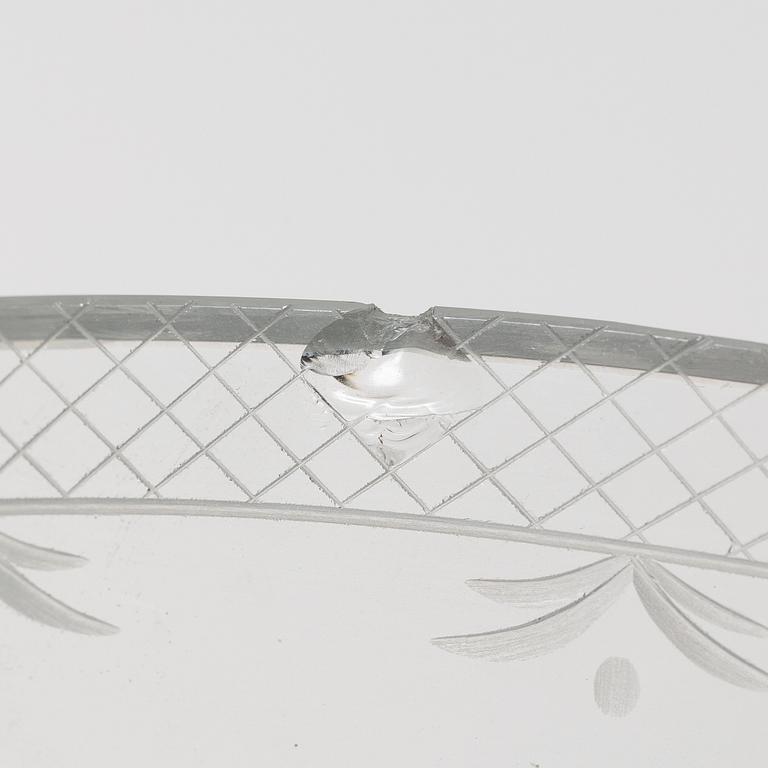 Edward Hald, skål med fat, "Fyrverkeriskålen", Orrefors, 1925.