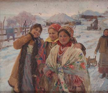 Feodor (Fedot) Vasilievich Sychkov, Winter scene with three friends.